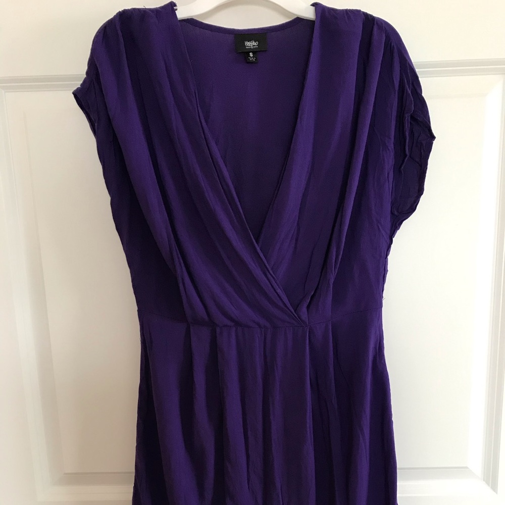 Royal purple wrap top sleeveless dress